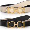 JASGOOD Jasgood Women Reversible Leather Belt Ladies Fashion Waist Belt For Jeans Pants With Gold Buckle | Belts