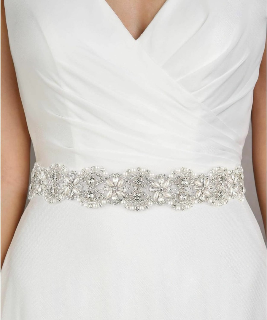 yanstar Yanstar Wedding Belt Rhinestone Crystal Pearl Belts Wedding Bridal Belts Bridal Sashes | Belts