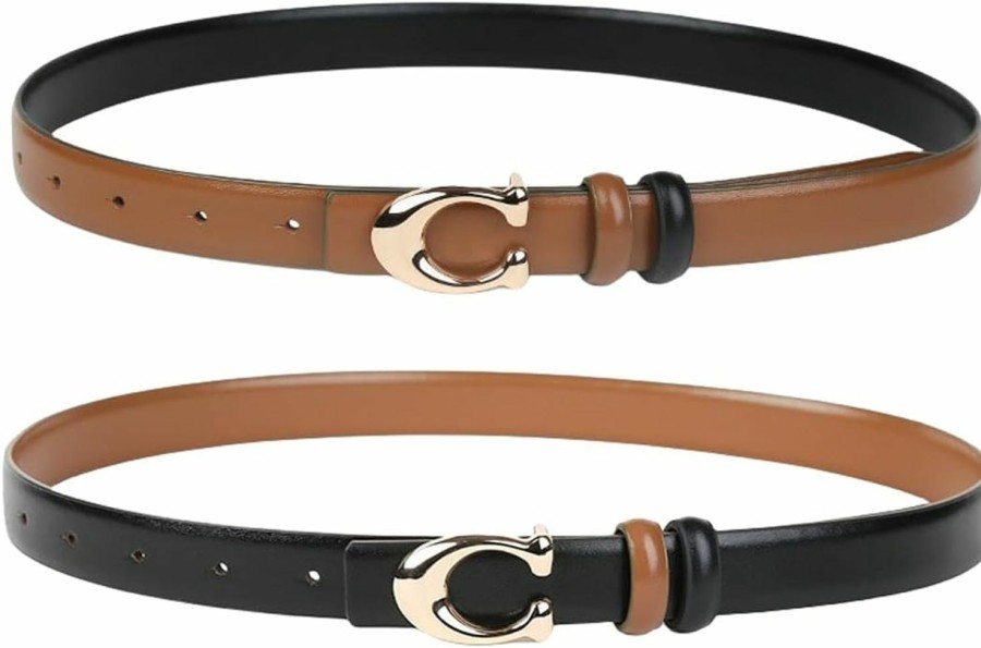 Torostra Torostra Women Reversible Leather Belt For Dresses Pants Jeans,Fashion Dress Belts | Belts