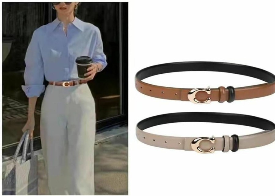 Torostra Torostra Women Reversible Leather Belt For Dresses Pants Jeans,Fashion Dress Belts | Belts