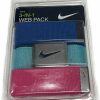 Nike Nike New 3-In-1 Blue/Teal/Pink Golf Web Belt Pack Cut-To-Length Osfm | Belts