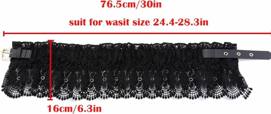 Ayliss Ayliss Women Elastic Wide Belt Lace Stretchy Wide Waist Dress Belt Fashion Cinch Stretch Waistband Retro Trendy Ladies Belt | Belts