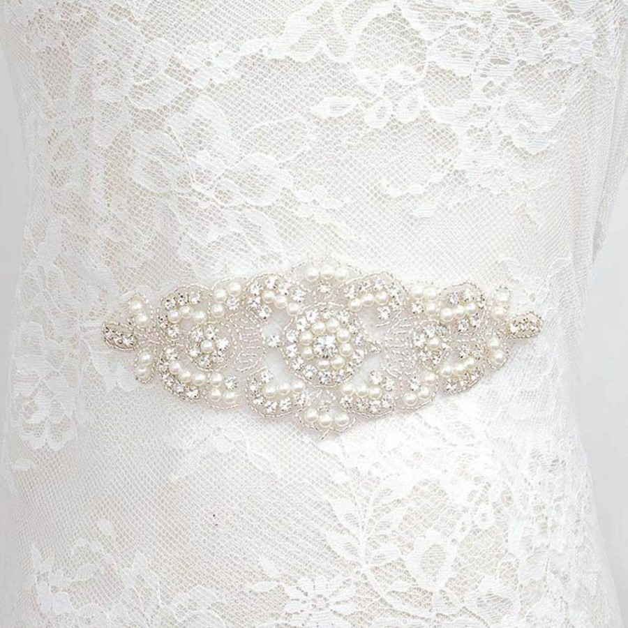 Pardecor Pardecor Rhinestone Applique Bridal Sash Belt Bridal Belt Wedding Belt Wedding Sash Crystal Sash Crystal Belt Wedding Dresses | Belts