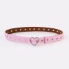 OYOANGLE Oyoangle Women'S Cute Hollow Heart Buckle Belt Pu Leather Belts Casual Jeans Belt Ladies Belt | Belts