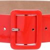 beltiscool Ladies High Waist Patent Leather Wide Fashion Square Belt | Belts