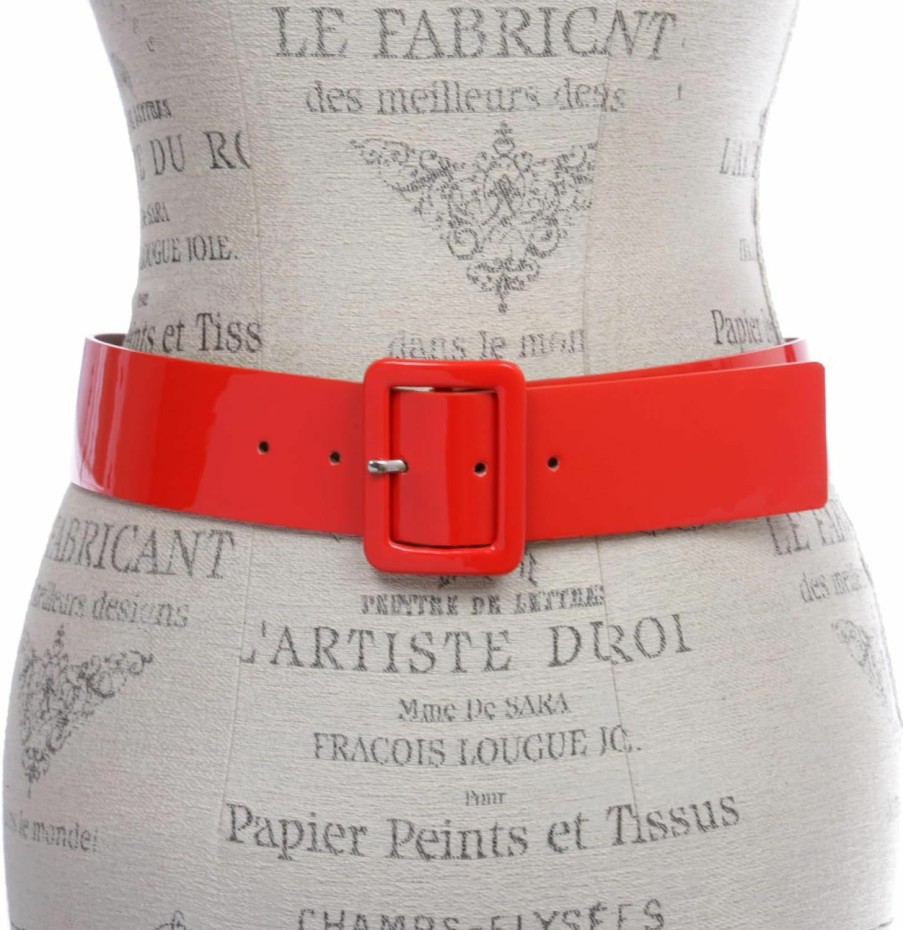 beltiscool Ladies High Waist Patent Leather Wide Fashion Square Belt | Belts