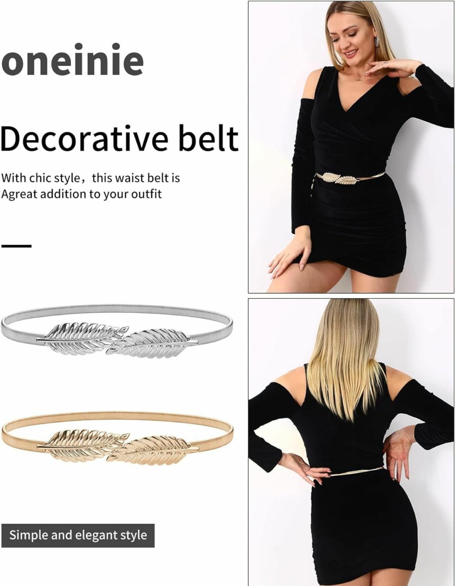 onenine Onenine Gold Belt For Women'S Dress,Elastic Pendant Chain Belt,Gold Chain Belt, Gold & Silve | Belts