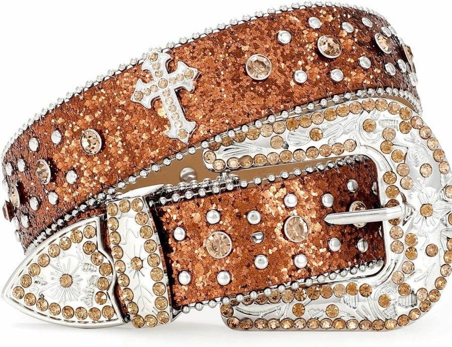 Amazon Balteus Rhinestone Belt For Men Women Sparkly Bling Diamond Sequin Studded Belt Western Cowgirl Cowboy Belt | Belts