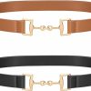 TRIWORKS Triworks 2 Pack Women Skinny Leather Belt For Dress Adjustable Thin Leather Waist Belt With Gold Buckle | Belts