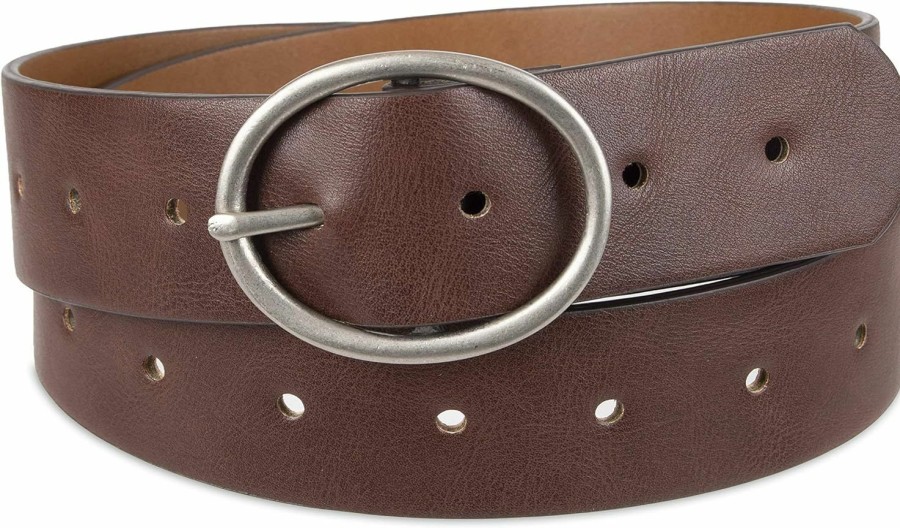 Amazon Essentials Amazon Essentials Women'S Fully Adjustable Casual Belt With Round Buckle (Available In Plus Size) | Belts