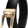 CHAOREN CR Cr Womens Belts For Jeans - Womens Leather Belt With Gold Buckle For Pants - 1.25" Micro Adjustable Ladies Ratchet Belt | Belts