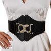 Verdusa Verdusa Women'S Snake Buckle Faux Leather Elastic Wide Belt Corset | Belts