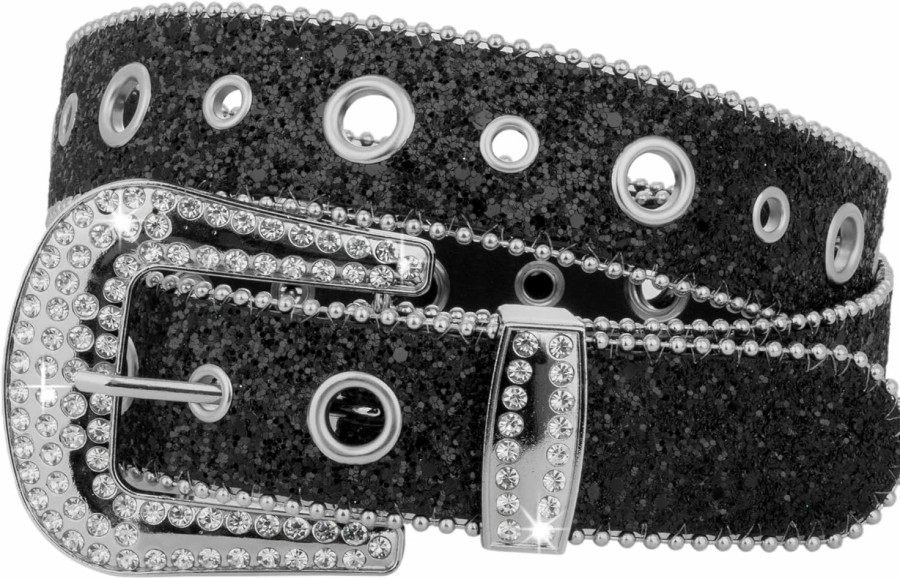 IZUS Izus Women Rhinestone Belt Western Cowgirl Skinny Leather Belt Bling Crystal Cowboy Belt For Jean Dress Pants | Belts