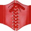 Ayliss Ayliss Women Elastic Wide Band Tied Waspie Corset Waist Cincher Belt,Black | Belts