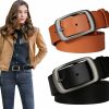 Ssumday 2 Pack Women'S 1.3" Leather Belts For Jeans Pants Dresses With Fashion Alloy Pin Buckle | Belts