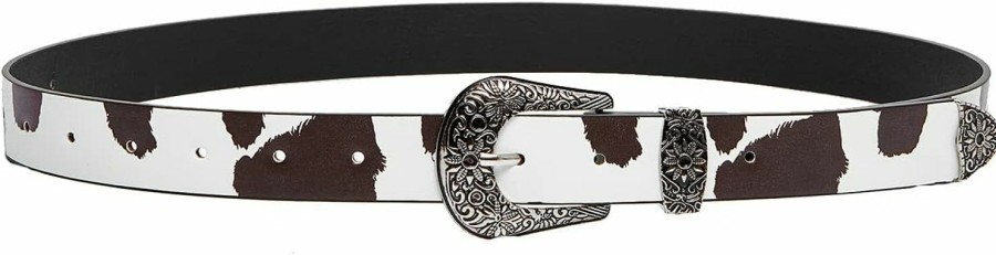 Verdusa Verdusa Women'S Cow Print Leather Belts Vintage Weatern Waist Belt | Belts