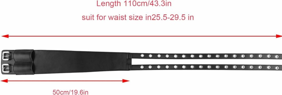 Ayliss Ayliss Women Wide Waist Dress Belt Vintage Double Grommet Cinch Belt 2 Holes Pu Leather Metal Punk Rock Waistband Party | Belts