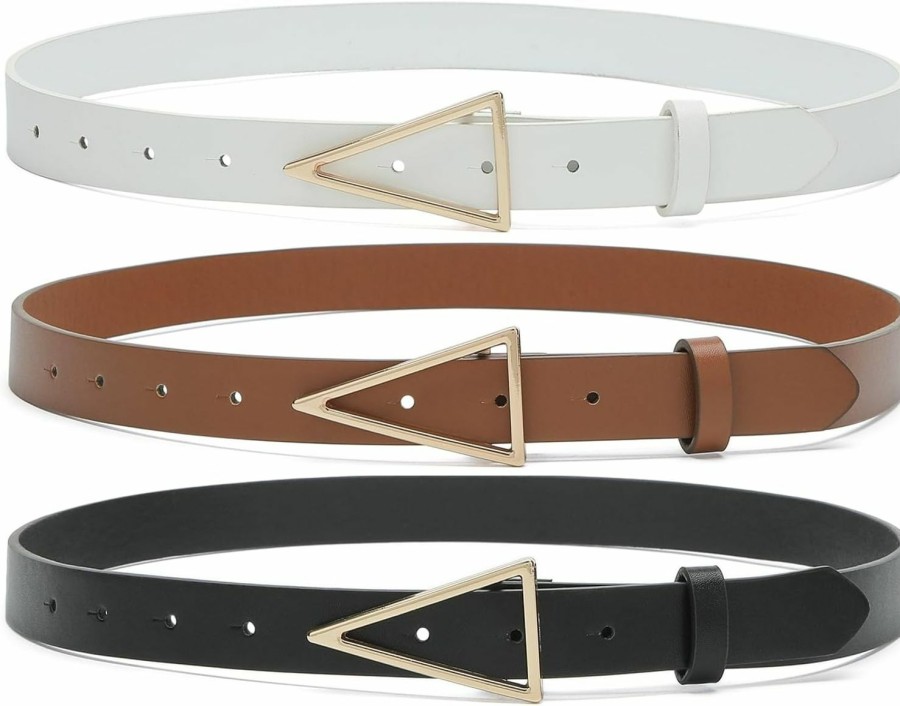 HOTWILL Women Belts For Jeans Dress Skinny Waist Belt With Gold Triangle Buckle 0.90" Width Thin Belts For Ladies | Belts