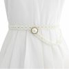 losofar Lady'S Faux Pearl Waist Chain Dress Pendant Adjustable Decorative Belt Hollowed Tassel Waist Belts | Belts