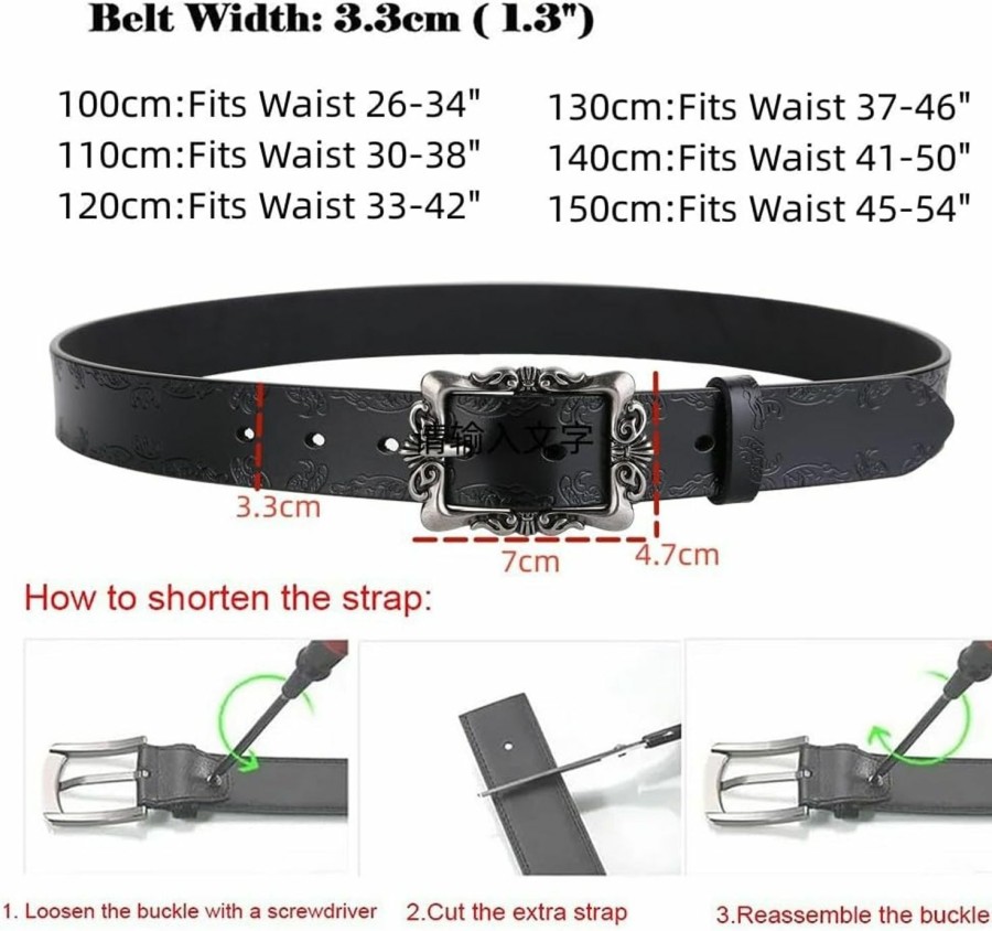 IWFTC Belt For Women Classic Women'Vintage Buckle Belt-Leather Adjustable Stylish Belt For Pants And Jeans | Belts