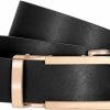 SUOSDEY Suosdey Women Leather Ratchet Belt For Jeans Pants With Gold Automatic Sliding Buckle,Ladies Dress Belt,Width 1.2" | Belts