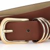 JASGOOD Jasgood Women Leather Belt With Gold Buckle Ladies Faux Leather Belt For Jeans Pants | Belts