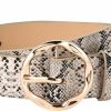 LEOMOSTE Leomoste Women Belts Fashion Snakeskin Print Pu Leather Waist Belt Waistband | Belts