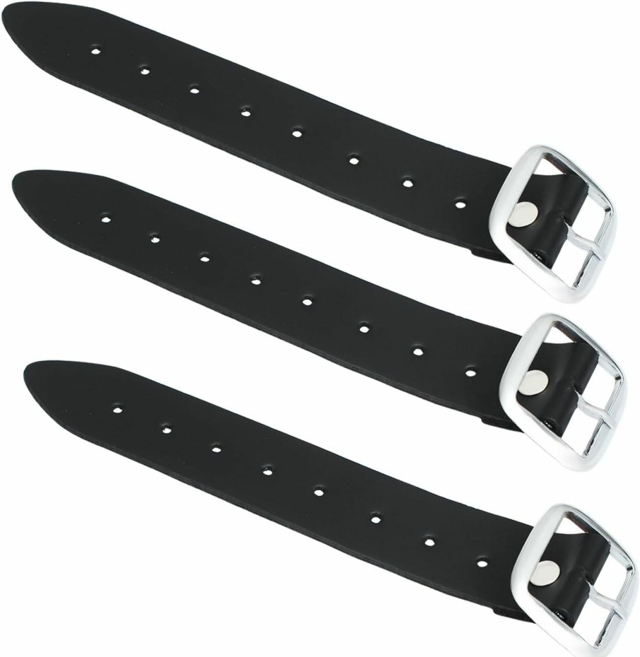 UMAM Umam Mens Kilt Genuine Leather Belt Extender, Black Straps 1.25 Inch Wide 8 Inches Length (Set Of 3) - Highland Kilt For Men Extension Men'S Kilts Straps | Belts