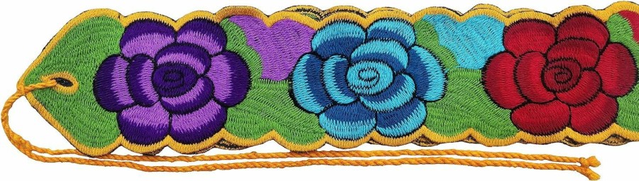 Jacq&Jurgen Mexican Belt Sash 33 Inches & 22 Inches String Beautiful Floral Desing Traditional Fiesta Party | Belts