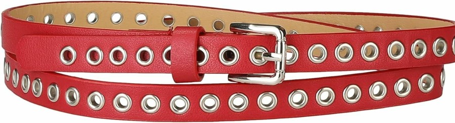 Allegra K Allegra K Grommet Belt Leather Skinny Plus Size Waist Belts For Women Punk Rock Style | Belts