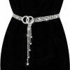 TIESOME Tiesome Crystal Waist Belt For Women, Adjustable Rhinestone Waist Chain Belt Sparkle O-Ring Waistband Belt For Jeans Dresses | Belts