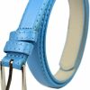 NYFASHION101 Women'S Classy Skinny Bonded Leather Casual Belt With Shiny Buckle | Belts