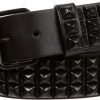 beltiscool Three Row Of Punk Rock Star Metal Black Studded Leather Belt | Belts