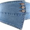 TENDYCOCO Tendycoco Corset Denim Elastic Waist Belt Miss Fabric Metal Skirt Womens Belts | Belts