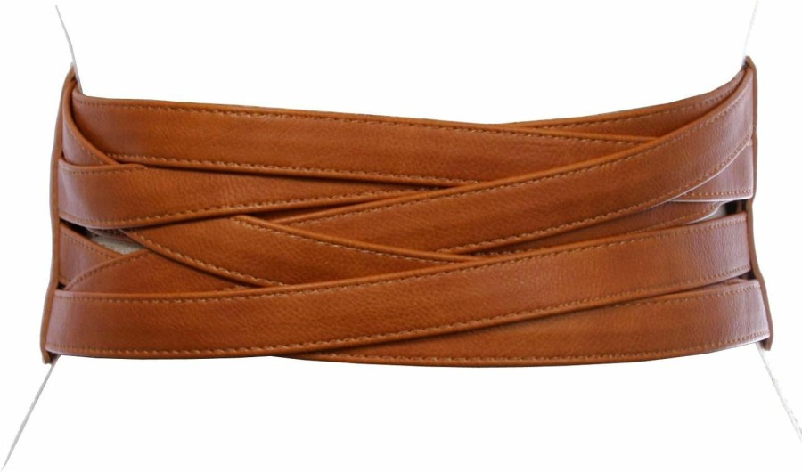 beltiscool 4" Women'S High Waist Non Leather Fashion Wide Braided Stretch Belt | Belts