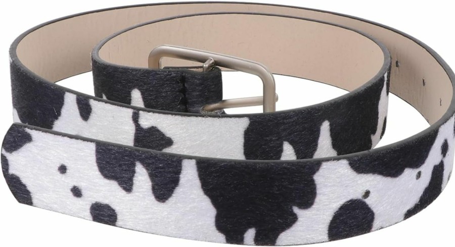 KESYOO Kesyoo Cow Print Belt Leather Dress Belt Animal Print Belt For Wo Waist Belts Cow Pattern Waist Belt Favors Cow Belt Country Belts For Women | Belts