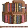 SUGOWEAR Woven Multicolor Belt For Women Fashion Casual Jean And Dress Waist Belt With Square Buckle | Belts