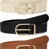 SUOSDEY Suosdey 2 Pack 3 Pack Womens Fashion Leather Belts For Jeans Dresses Pants Black Brown Beige Ladies Belts With Gold Buckle | Belts