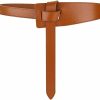 BAOKELAN Women Faux Leather Tie Belt Knotted Wide Waist Belt For Jeans Jumpsuit Coat Dress | Belts