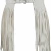 TAIKMD Taikmd Women'S Faux Leather Fringe Skirt Double Waist Belt Dress Pants Tassel Rave Dance Punk Clubwear | Belts