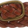 beltiscool Women'S 1 1/4" Braided Woven Cowhide Top Full Grain Solid Two-Tone 3D Style Vintage Leather Belt | Belts