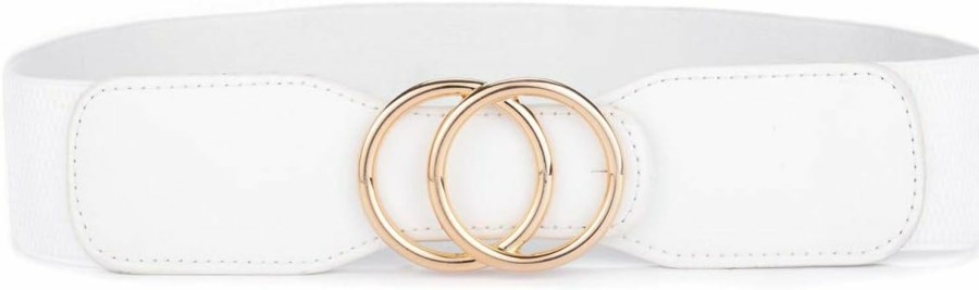 beltox fine Beltox Women'S Elastic Stretch Wide Waist Belts W Double Rings Gold/Silver Buckle | Belts