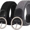 Swtddy 2 Pack Women'S Stretch Braided Web Belts Elastic For Jeans Casual Pants Dresses Belt | Belts