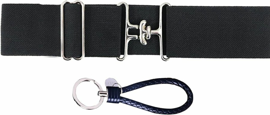 Dielianyi Dielianyi 1.5-Inch Elastic Equestrian Belt With Stretchable Waist Belt With Surcingle Buckle Horses Leather Key Strap Riding Belt For Horseback Equestrian Sports | Belts