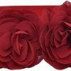 XiFiMak Xifimak Women'S Large Rose Double-Flower Elastic Waist Belt Stretch Wide Corset Elegant Sweet For Dress Plus Size | Belts