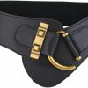 Toptim Toptim Womens Elastic Waist Belt Vintage Leather Wide Waistband | Belts