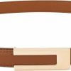 BAOKELAN Women Leather Belt Skinny Waist Belts For Dress Thin Waist Belt With Gold Buckle For Jeans Pants | Belts