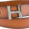 Tommy Hilfiger Tommy Hilfiger Women'S H Monogram Plaque Buckle Casual Belt For Jeans, Trousers And Dresses | Belts