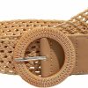 Verdusa Verdusa Women'S Square Buckle Elastic Straw Belts Woven Wide Waist Boho Waist Belt | Belts