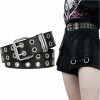 FIORETTO Fioretto Grommet Leather Belt With Detachable Chain Women Men Punk Rock Waist Belts For Jeans Pants | Belts